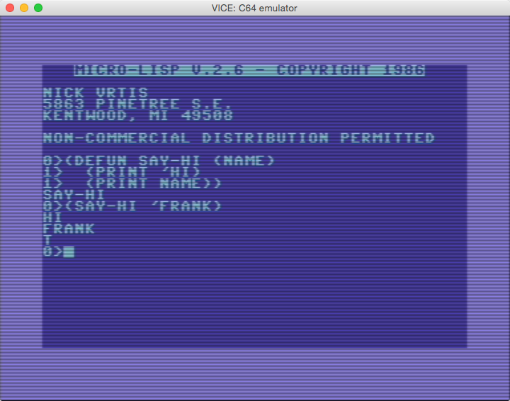 Micro-Lisp 2.5 screenshot